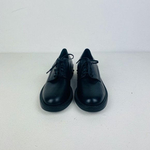 Miu Miu Black Smooth Leather Studded Chunky Classic Formal Lace Up Shoes UK 2.5 - Picture 6 of 12